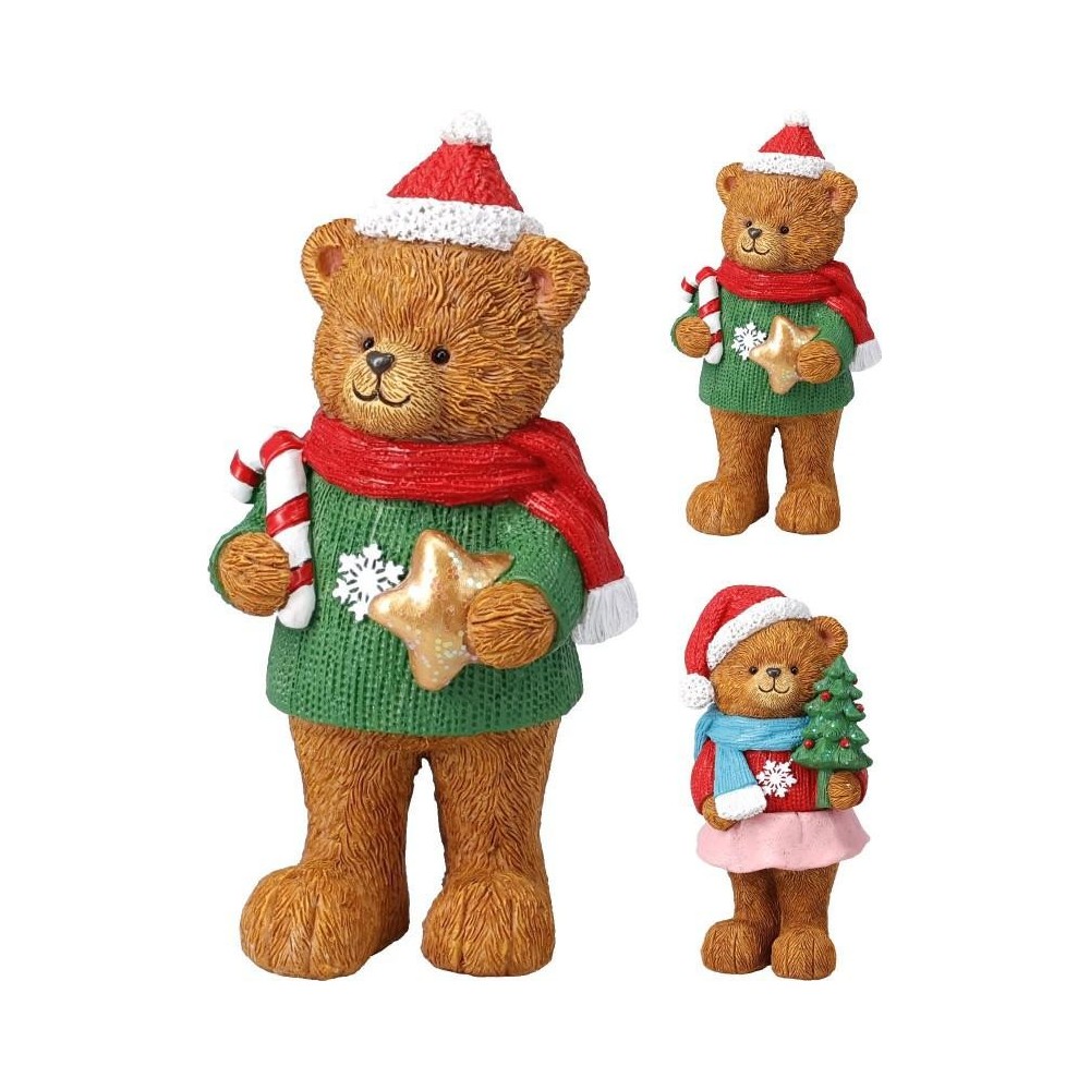 ORSI CON STELLA E ALBERO H.15 2 ASSORTITI